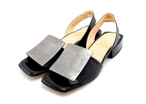 Sandale de dama din piele naturala de culoare neagra - Model Matilda.