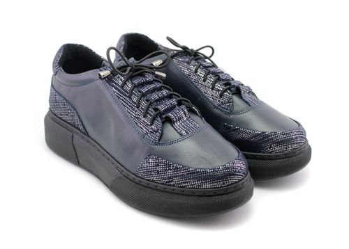 Pantofi casual dama in albastru inchis - Model Talia.