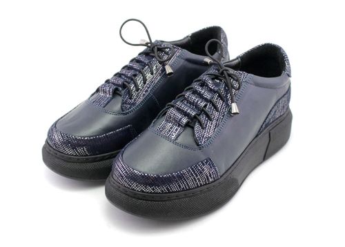 Pantofi casual dama in albastru inchis - Model Talia.