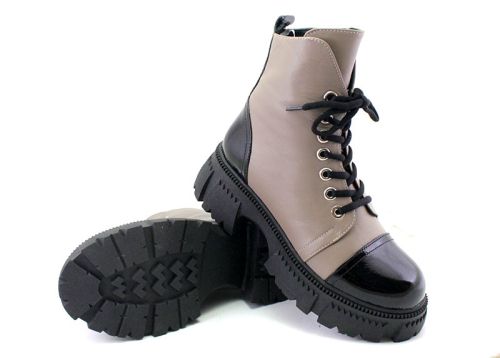 Cizme casual dama in negru si cafeniu, model Zelma