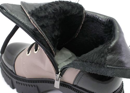 Cizme casual dama in negru si cafeniu, model Zelma