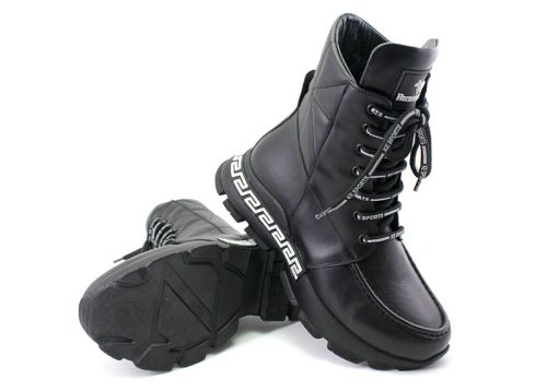 Cizme de dama stil sport in negru, model Pandora