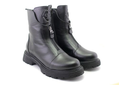 Cizme casual dama din piele naturala de culoare neagra - Model Angelina.