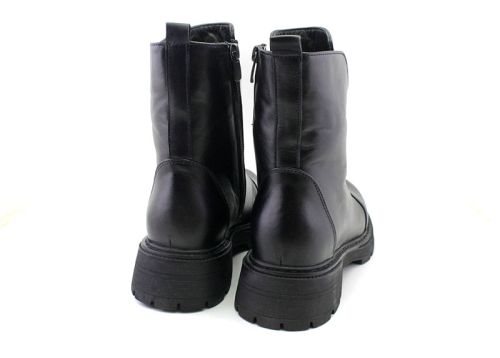 Cizme casual dama din piele naturala de culoare neagra - Model Angelina.