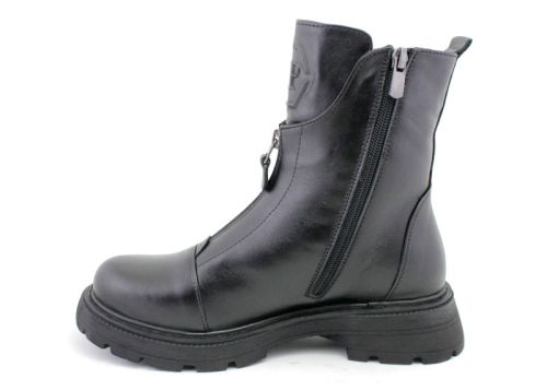 Cizme casual dama din piele naturala de culoare neagra - Model Angelina.