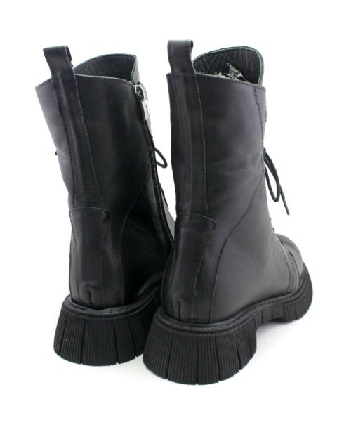 Botine de dama din piele naturala de culoare neagra - Model Frida.
