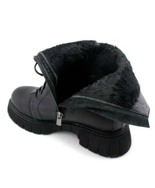 Botine de dama din piele naturala de culoare neagra - Model Frida.
