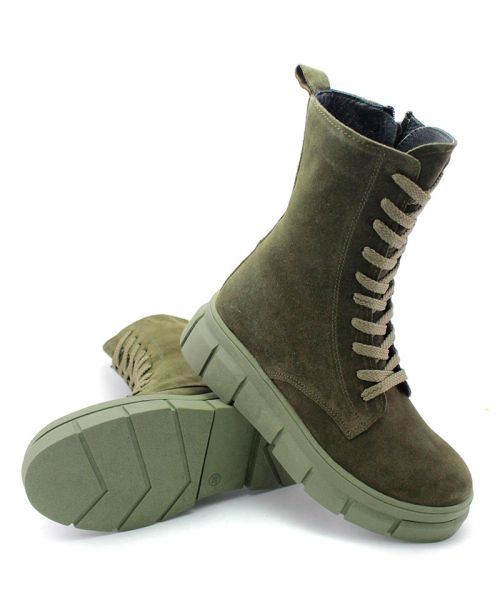 Pane dama din piele intoarsa naturala de culoare verde - Model Ariadna