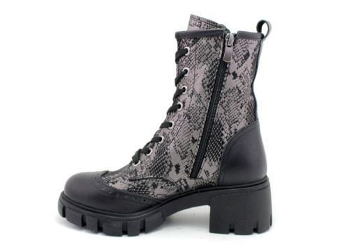 Botine de dama din piele naturala de culoare neagra - Model Edit