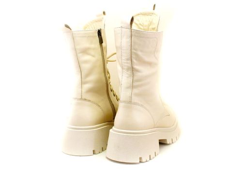 Tocuri de dama din piele naturala de culoare bej - Model Constantza