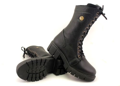 Cizme de dama din piele naturala de culoare neagra - Model Macarena.