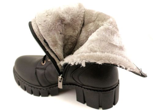 Cizme de dama din piele naturala de culoare neagra - Model Macarena.