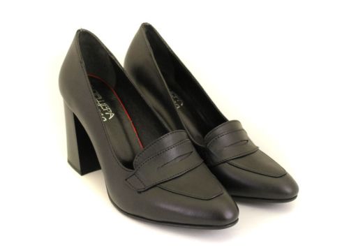 Pantofi formali dama din piele naturala neagra - Model Megan.