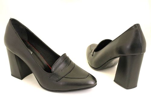Pantofi formali dama din piele naturala neagra - Model Megan.