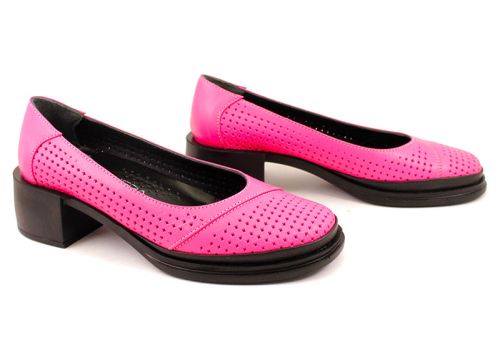 Pantofi de vara dama din piele naturala din ciclamen - ModelDanae