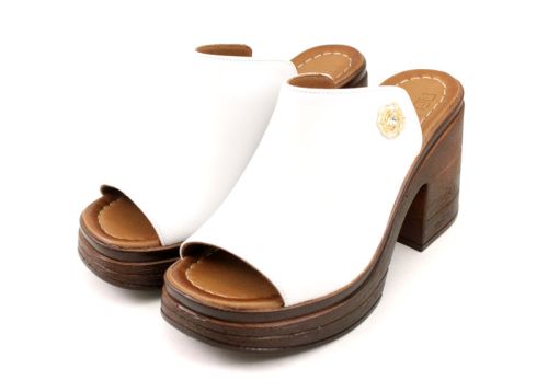 Sandale de dama din piele naturala alb - modelCornelia