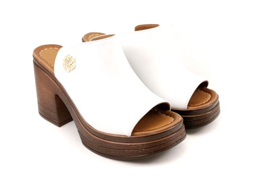 Sandale de dama din piele naturala alb - modelCornelia