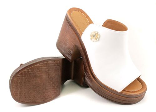 Sandale de dama din piele naturala alb - modelCornelia