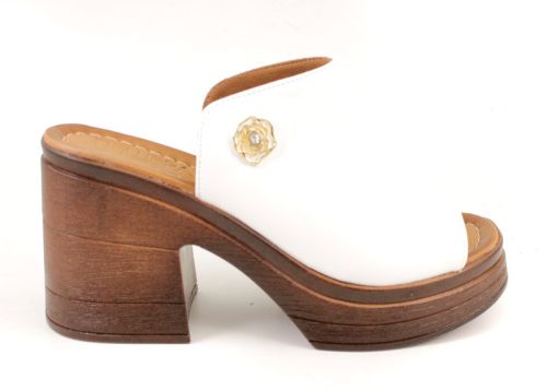 Sandale de dama din piele naturala alb - modelCornelia