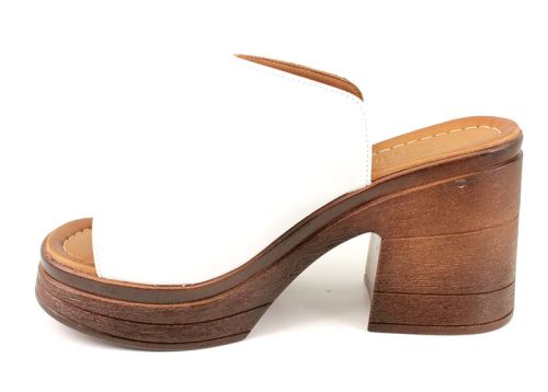 Sandale de dama din piele naturala alb - modelCornelia