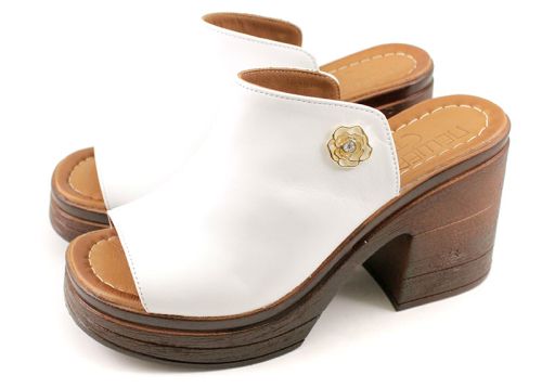 Sandale de dama din piele naturala alb - modelCornelia