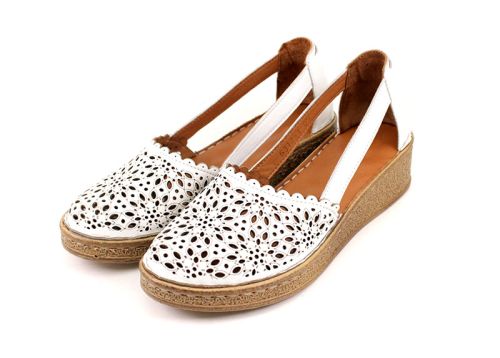 Pantofi de vara dama din piele naturala alb - Model Rosaline