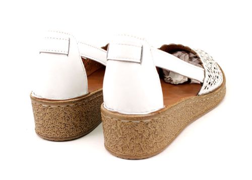 Pantofi de vara dama din piele naturala alb - Model Rosaline