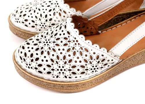 Pantofi de vara dama din piele naturala alb - Model Rosaline