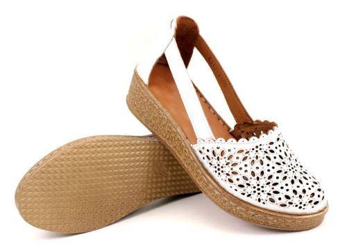 Pantofi de vara dama din piele naturala alb - Model Rosaline
