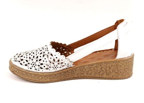 Pantofi de vara dama din piele naturala alb - Model Rosaline