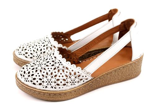 Pantofi de vara dama din piele naturala alb - Model Rosaline