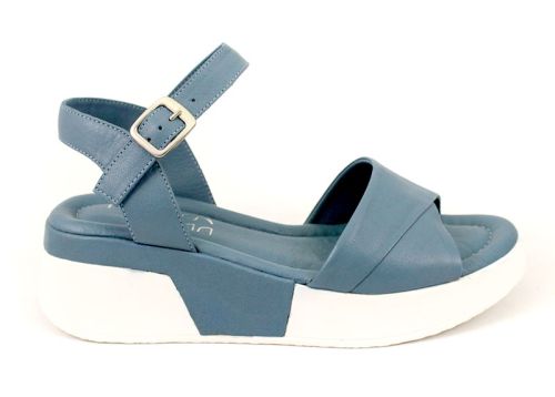 Sandale dama in albastru denim - model Un curcubeu