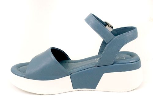 Sandale dama in albastru denim - model Un curcubeu