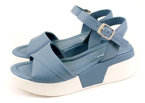 Sandale dama in albastru denim - model Un curcubeu