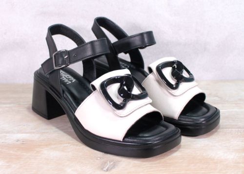 Sandale dama cu toc maro deschis - model Elmira