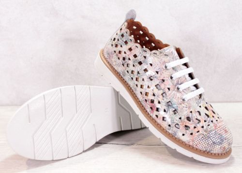 Pantofi de vara moi de dama din piele naturala de culoare gri deschis - Model Agora.