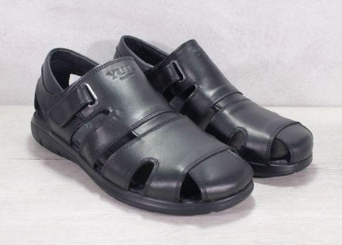 Sandale barbatesti din piele naturala de culoare neagra - model Nero.