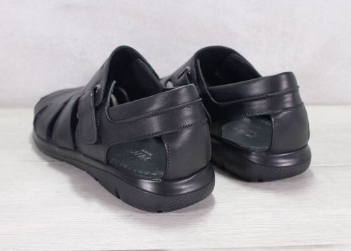 Sandale barbatesti din piele naturala de culoare neagra - model Nero.