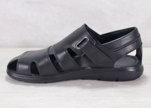 Sandale barbatesti din piele naturala de culoare neagra - model Nero.