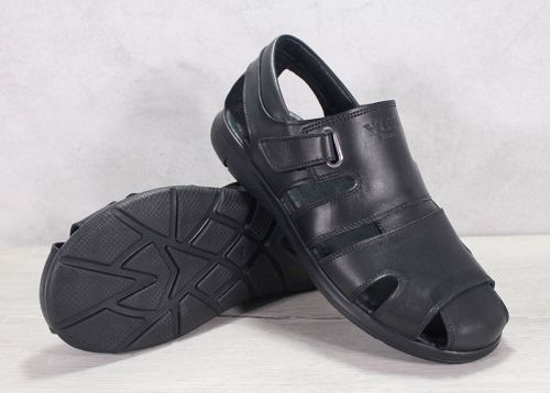 Sandale barbatesti din piele naturala de culoare neagra - model Nero.