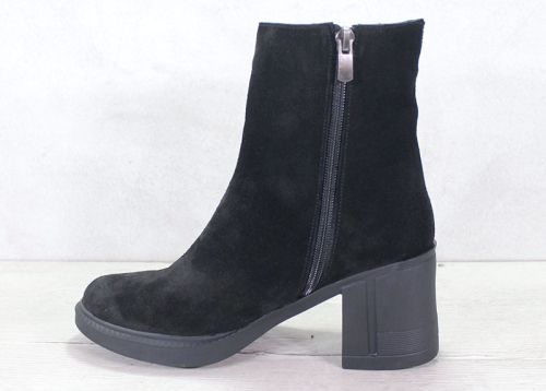 Cizme de dama din piele intoarsa naturala neagra - model Charme Élégant