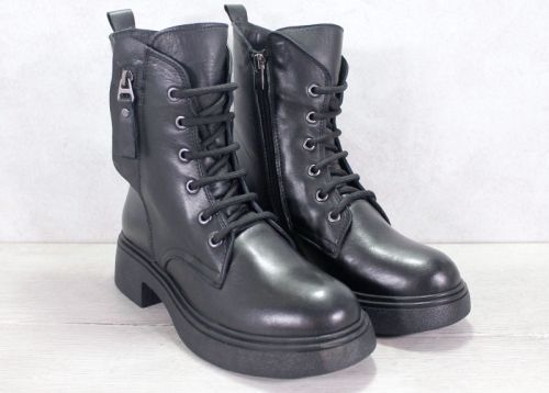 Botine de dama din piele neagra - model Classique Noir
