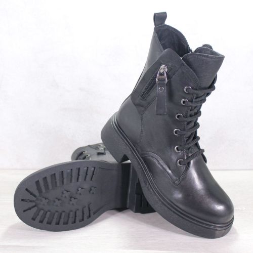 Botine de dama din piele neagra - model Classique Noir