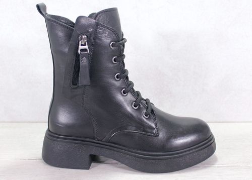 Botine de dama din piele neagra - model Classique Noir