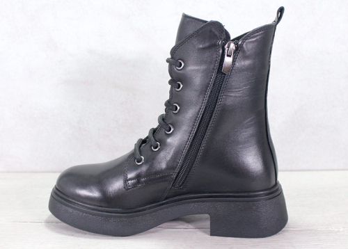 Botine de dama din piele neagra - model Classique Noir