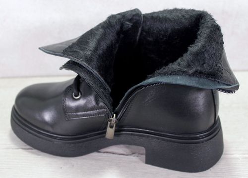 Botine de dama din piele neagra - model Classique Noir