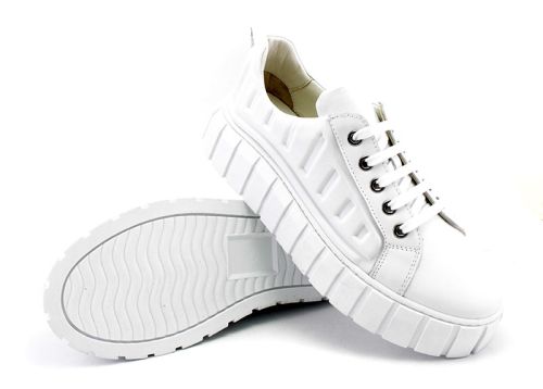 Pantofi dama stil sport casual in alb - Model Brena