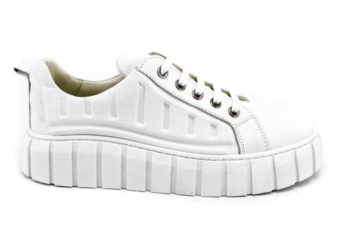 Pantofi dama stil sport casual in alb - Model Brena