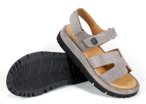 Sandale damă Velvet Echo din velur natural cu talpă confortabilă și închidere cu velcro