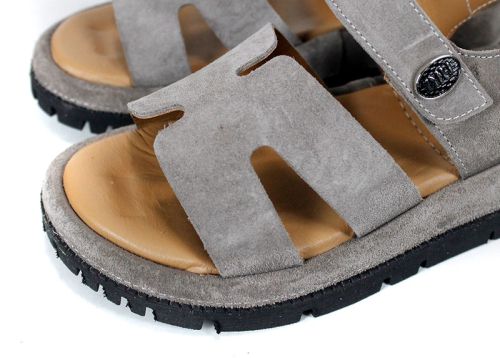 Sandale damă Velvet Echo din velur natural cu talpă confortabilă și închidere cu velcro